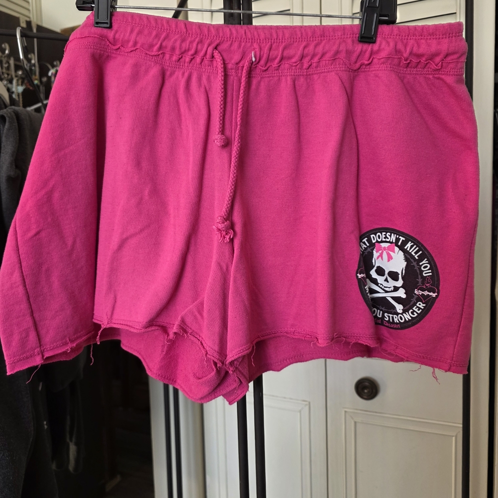 Pink Skull Graphic Women's Lounge Shorts